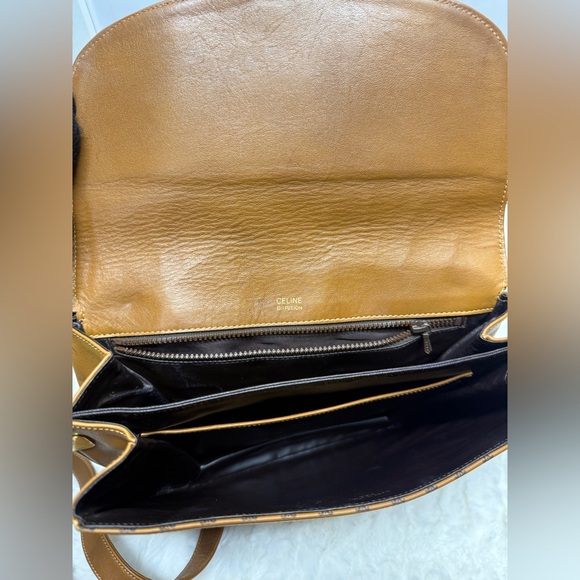 CELINE-Brown Leather Shoulder Bag - Picture 5 of 12
